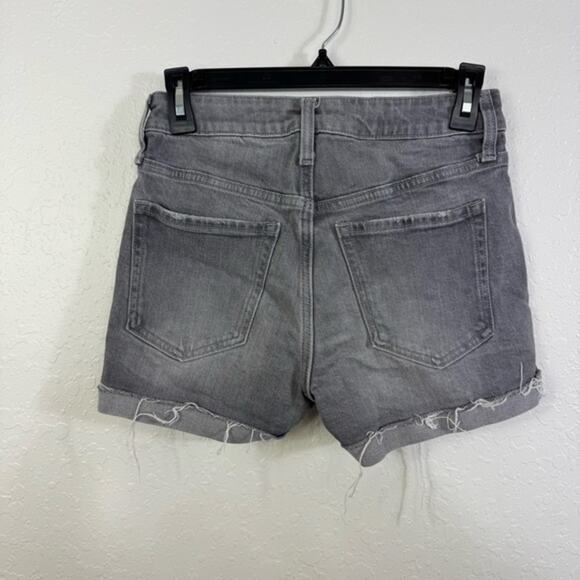 Old Navy O.G short charcoal gray high rise size 0 cuffed cut off denim shorts - Picture 5 of 6